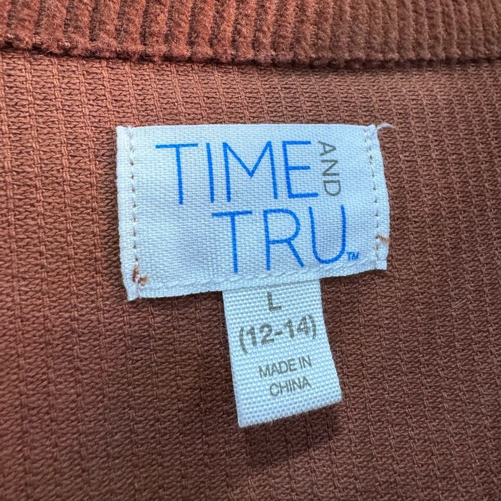 Rusty Brown Time and Tru Oversized Corduroy Shacket Size L EUC - Picture 5 of 6